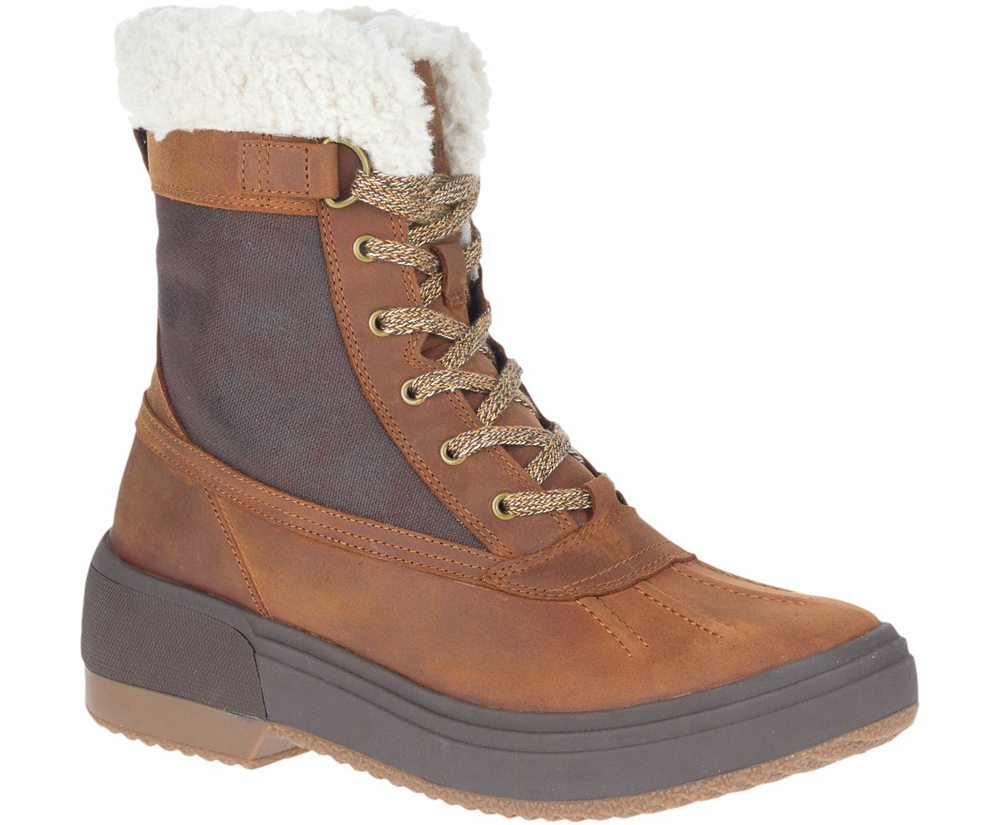 Merrell Boots Brown - Haven Mid Lace Polar Waterproof - Womens 05PTOSZVQ